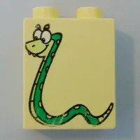 Duplo Brick 1 x 2 x 2 with Spotted Snake Print (From Dora The Explorer)