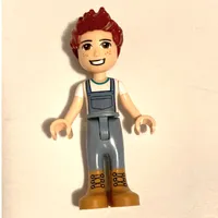 Daniel - White Shirt, Sand Blue Overall