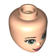 Minidoll Head Sand Green Eyes, Pink Lips