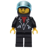 Black Jacket, Black Legs, Black Helmet