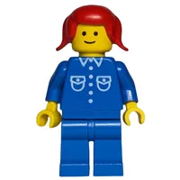 Woman -Blue Jacket, Blue Legs, Red Hair