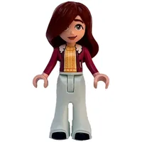 Paisley - Magenta Coat, Light Aqua Legs