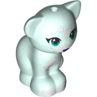 Animal, Cat, Sitting with Dark Turquoise Eyes, Black Nose and White Markings Print