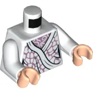 Torso Robe with Lavender Print, White Arms, Light Nougat Hands