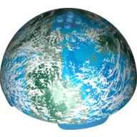 Dome Hemisphere 11 x 11 with 2 x 2 Studs on Top and Alderaan Blue / White / Dark Green Planet Print [75011]