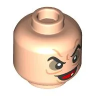 Minifig Head Evil Queen, Back Eyebrows, Dark Tan Eyeshadow, Wrinkles, Single Tooth, Open Mouth Mean Smile / Angry Scowl print