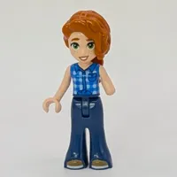 Autumn, Blue Plaid Shirt, Dark Blue Pants