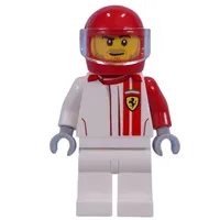 Race Driver, White Torso, White Legs, Red Helmet, Ferrari