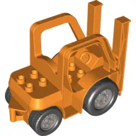 Duplo Forklift Truck with Two Large Front Black Wheels and Two Small Rear Black Wheels