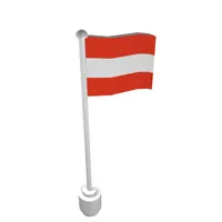 Flag on Flagpole, Wave with Austria Print