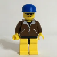 Man - Brown Jacket, Yellow Legs, Blue Cap