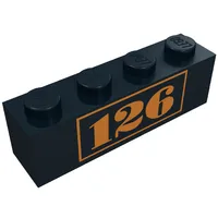 Brick 1 x 4 with Gold '126' Print