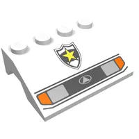 Wheel Arch, Mudguard, Slope 3 x 4 with Police Yellow Star Badge/Lights Print