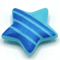 Clikits Icon, Star 2 x 2 Large with Pin, Blue Stripes Print