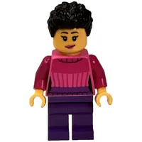 Woman, Dark Pink Sweater, Dark Purple Legs