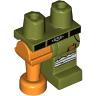 Left Leg, Orange Pirate Peg Leg, and Olive Hips with Black Belt, Bandage print