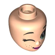 Minidoll Head, Large Olive Green Eyes, Wink, Freckles print