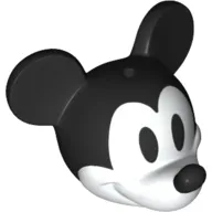 Minifig Head Special with Black Mouse Ears and Nose, White Face