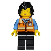 Orange Torso, Black Legs, Black Hair