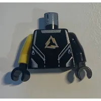 Torso, Odd Arms, Shirt with Alpha Team Arctic Logo, Silver Lines Print, Left Black Arm, Right Yellow Arm, Black Hands