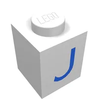 Brick 1 x 1 with Blue J Print