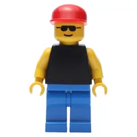 Man - Black Torso, Blue Legs, Red Cap