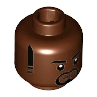 Minifig Head GCPD Officer, Eyebrows, Sideburns and Goatee, Lopsided Grin Print