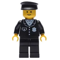 Policeman, Black Suit with Badge, Black Hat