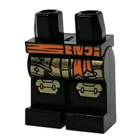 Hips and Black Legs with Gold Knee Caps, Loins, Orange Belt print