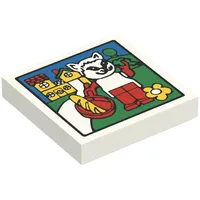 Tile 2 x 2 with Fabuland House and Cat Print