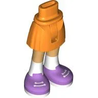 Minidoll Hips and Short Skirt with Warm Tan Legs, White Socks, Laces, Lavender Shoes print