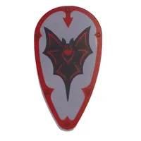 Shield Ovoid with Black and Red Bat, Red Border print
