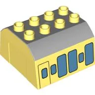 Duplo Train Cab Upper Section with Carriage Print
