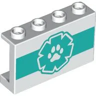Panel 1 x 4 x 2 with Side Supports with Dark Turquoise Animal Medic Logo print