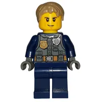 Chase McCain, Dark Bluish Gray Vest with Radio, Badge and Pouches over Dark Blue Shirt