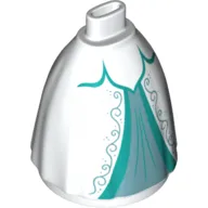 Minidoll Skirt Full with No Hips or Feet and Dark Turquoise Underdress and Trim print