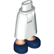 Minidoll Hips and Skirt with Ankles White Apron, Dark Blue Shoes