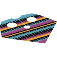 Neckwear Poncho, Half with Black, Magenta and Dark Azure Print