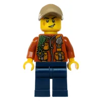 Explorer, Jacket with Pouches, Radio, and Rope, Dark Tan Cap, Scar