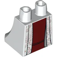 Hips and Legs Under Dress/Robe Dark Red Under Dress, White Over Dress with Decoration