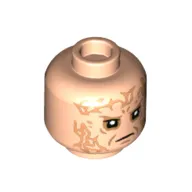 Minifig Head Anakin Skywalker (Darth Vader), Nougat Scars, Scowl Print