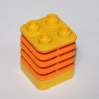 Duplo Brick 2 x 2 x 2 Yellow with Flex Spring