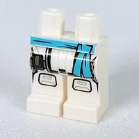 Hips and White Legs with Medium Azure Sash Belt, Dark Bluish Gray Strap, Knee Pad print