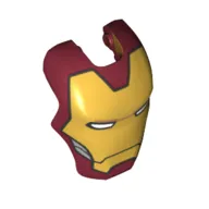 Headwear Accessory Visor Top Hinge, Rounded, with Gold Armor Print (Iron Man)