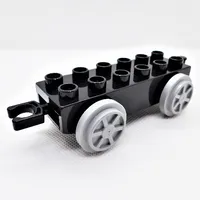 Duplo Train Base 2 x 6 with Light Bluish Gray Train Wheels and Moveable Hook
