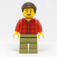 Red Torso, Olive Green Legs, Dark Brown Hair