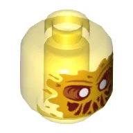 Minifig Head Ghost Scrimper, with Bright Light Orange Face, White Eyes, Slime Mouth Print