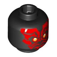 Minifig Head Darth Maul, Red Tattoos, Yellow and White Eyes Print