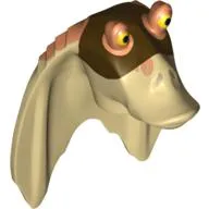 Minifig Head Special, Gungan with Nougat Top and Dark Brown Mask Print