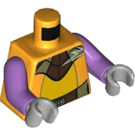 Torso Jumpsuit with Dark Brown and Dark Tan Belt and Neck Plate Print (Zeb Orrelios), Medium Lavender Arms, Light Bluish Gray Hands